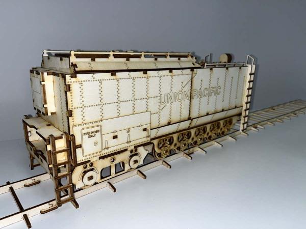 Western Union UP400 (4-8-8-4) Big Boy tender as a 3D wooden model